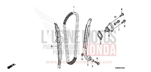 CHAINE A CAMES/TENDEUR CRF250R9 de 2009